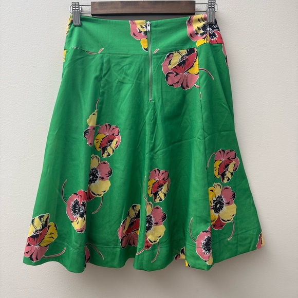 Floral Green A-Line Skirt - Picture 4 of 7